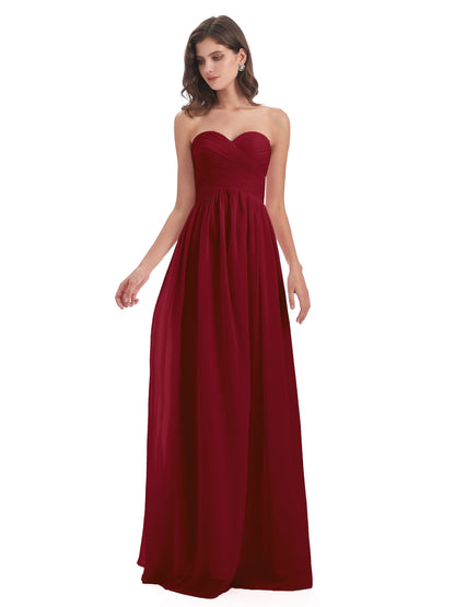 Sunny Floor Length Sweetheart Chiffon Bridesmaid Dresses