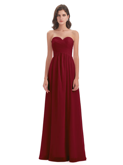Sunny Floor Length Sweetheart Chiffon Bridesmaid Dresses