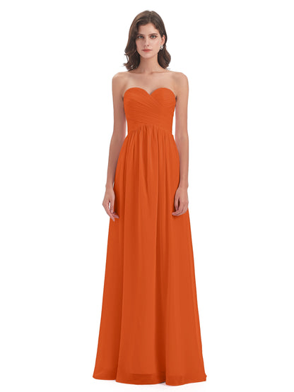 Sunny Floor Length Sweetheart Chiffon Bridesmaid Dresses