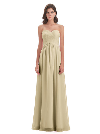 Sunny Floor Length Sweetheart Chiffon Bridesmaid Dresses