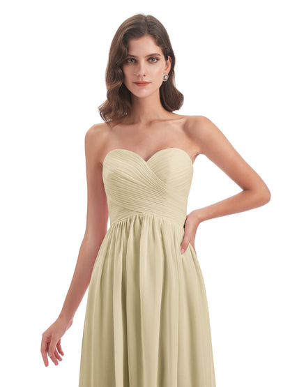 Sunny Floor Length Sweetheart Chiffon Bridesmaid Dresses