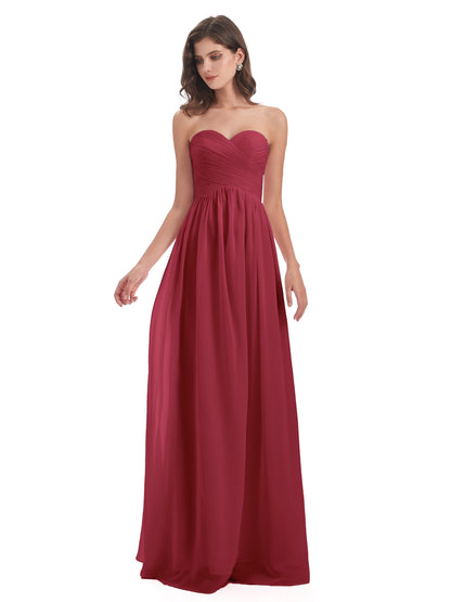 Sunny Floor Length Sweetheart Chiffon Bridesmaid Dresses
