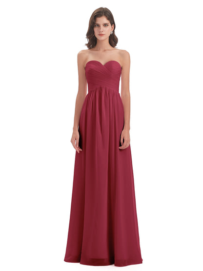 Sunny Floor Length Sweetheart Chiffon Bridesmaid Dresses