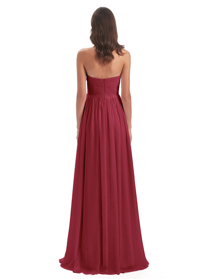 Sunny Floor Length Sweetheart Chiffon Bridesmaid Dresses