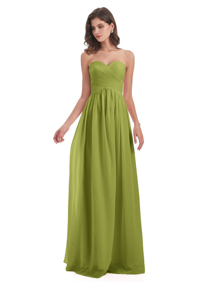 Sunny Floor Length Sweetheart Chiffon Bridesmaid Dresses