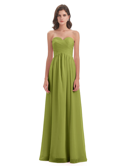 Sunny Floor Length Sweetheart Chiffon Bridesmaid Dresses
