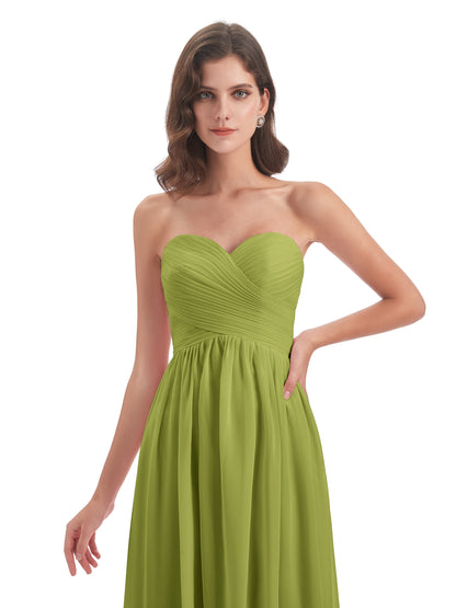 Sunny Floor Length Sweetheart Chiffon Bridesmaid Dresses