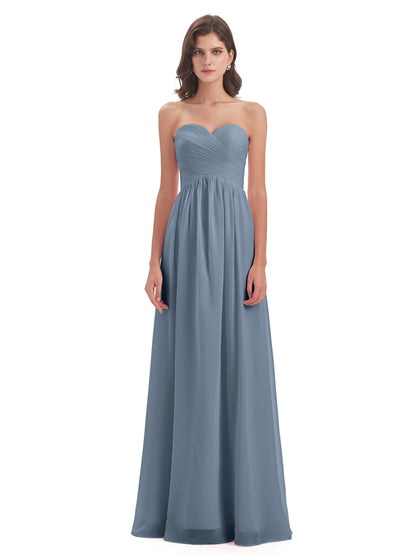 Sunny Floor Length Sweetheart Chiffon Bridesmaid Dresses