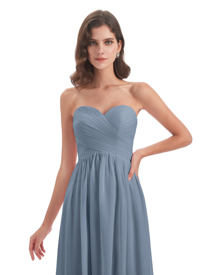 Sunny Floor Length Sweetheart Chiffon Bridesmaid Dresses