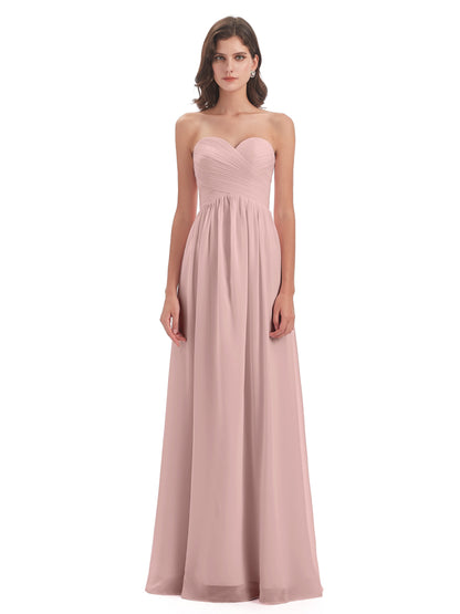 Sunny Floor Length Sweetheart Chiffon Bridesmaid Dresses