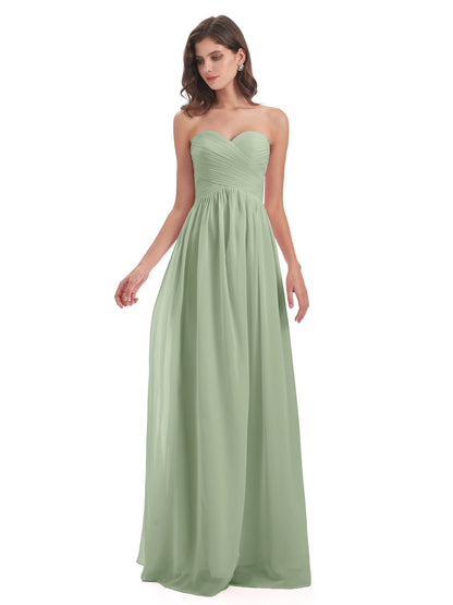 Sunny Floor Length Sweetheart Chiffon Bridesmaid Dresses