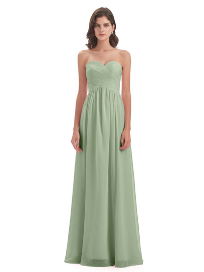 Sunny Floor Length Sweetheart Chiffon Bridesmaid Dresses
