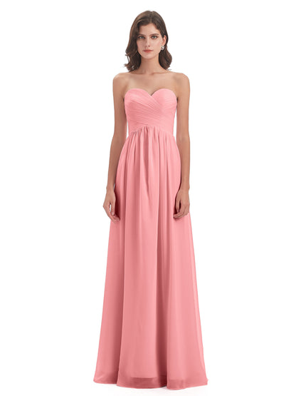Sunny Floor Length Sweetheart Chiffon Bridesmaid Dresses