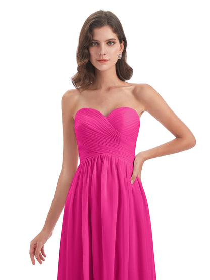 Sunny Floor Length Sweetheart Chiffon Bridesmaid Dresses