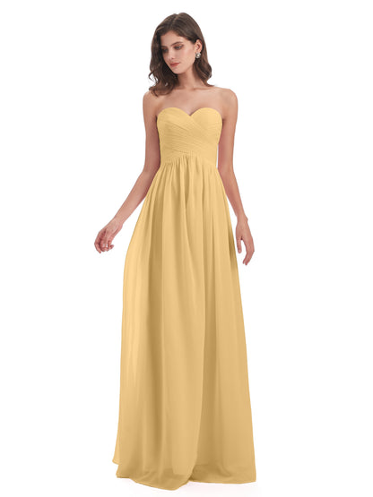 Sunny Floor Length Sweetheart Chiffon Bridesmaid Dresses