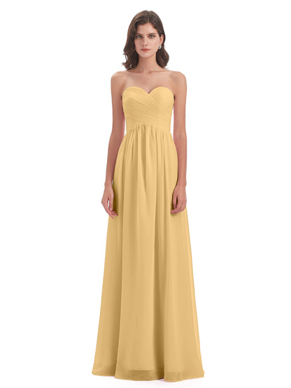 Sunny Floor Length Sweetheart Chiffon Bridesmaid Dresses