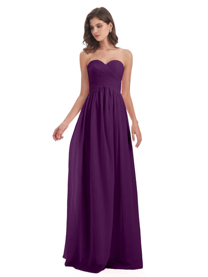 Sunny Floor Length Sweetheart Chiffon Bridesmaid Dresses