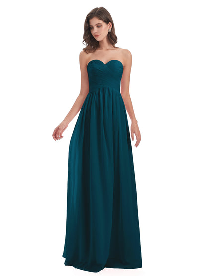 Sunny Floor Length Sweetheart Chiffon Bridesmaid Dresses