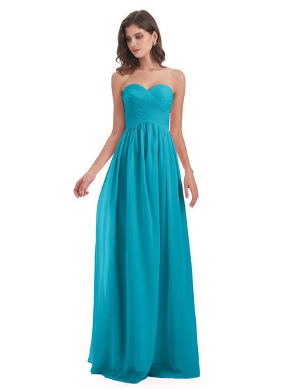 Sunny Floor Length Sweetheart Chiffon Bridesmaid Dresses