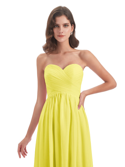 Sunny Floor Length Sweetheart Chiffon Bridesmaid Dresses