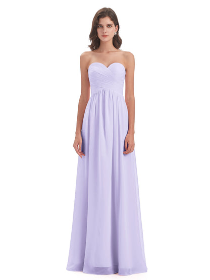 Sunny Floor Length Sweetheart Chiffon Bridesmaid Dresses