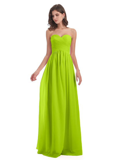 Sunny Floor Length Sweetheart Chiffon Bridesmaid Dresses