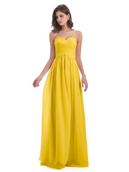 Sunny Floor Length Sweetheart Chiffon Bridesmaid Dresses