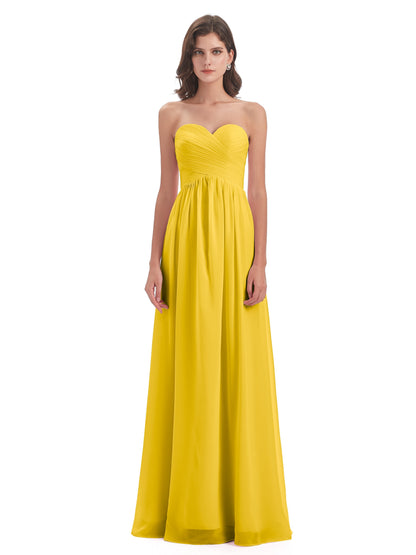 Sunny Floor Length Sweetheart Chiffon Bridesmaid Dresses