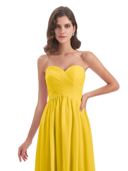 Sunny Floor Length Sweetheart Chiffon Bridesmaid Dresses
