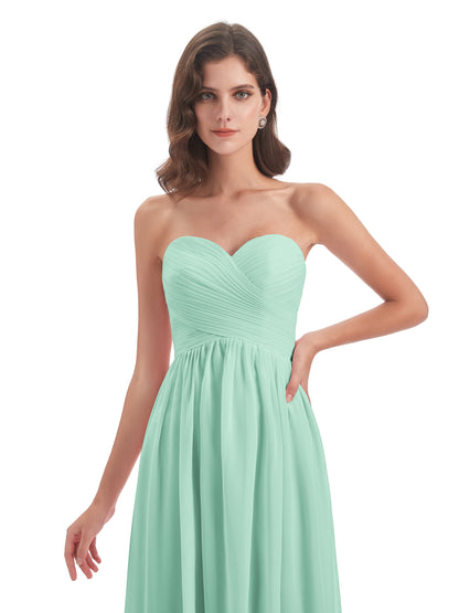 Sunny Floor Length Sweetheart Chiffon Bridesmaid Dresses
