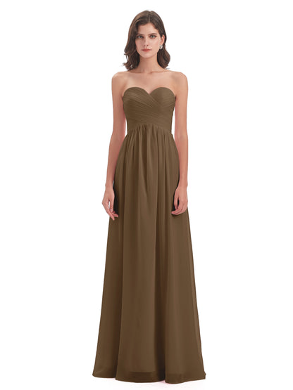 Sunny Floor Length Sweetheart Chiffon Bridesmaid Dresses