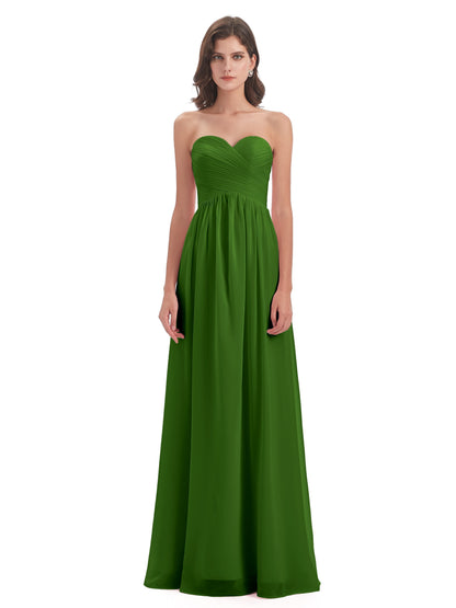 Sunny Floor Length Sweetheart Chiffon Bridesmaid Dresses