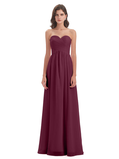 Sunny Floor Length Sweetheart Chiffon Bridesmaid Dresses
