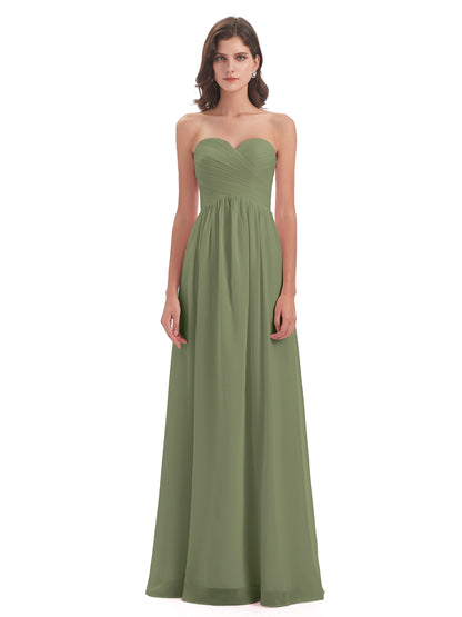 Sunny Floor Length Sweetheart Chiffon Bridesmaid Dresses