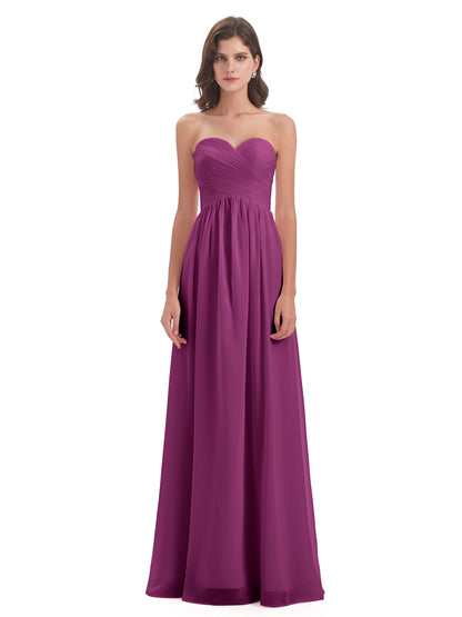 Sunny Floor Length Sweetheart Chiffon Bridesmaid Dresses
