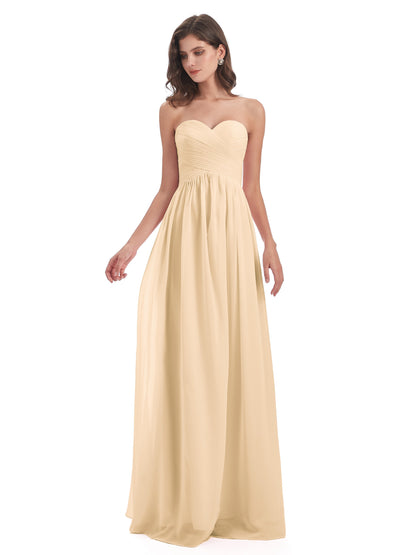 Sunny Floor Length Sweetheart Chiffon Bridesmaid Dresses