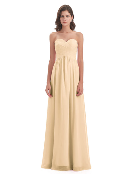 Sunny Floor Length Sweetheart Chiffon Bridesmaid Dresses