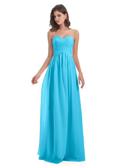 Sunny Floor Length Sweetheart Chiffon Bridesmaid Dresses