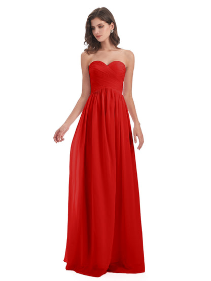 Sunny Floor Length Sweetheart Chiffon Bridesmaid Dresses