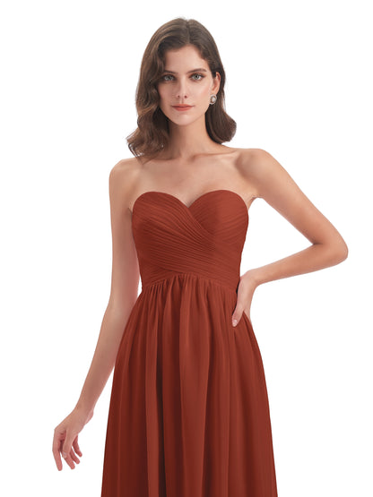 Sunny Floor Length Sweetheart Chiffon Bridesmaid Dresses