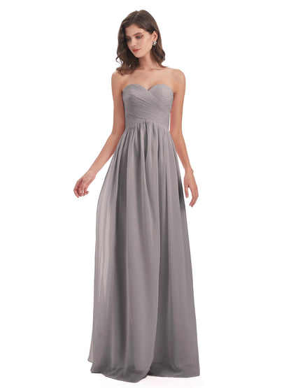 Sunny Floor Length Sweetheart Chiffon Bridesmaid Dresses