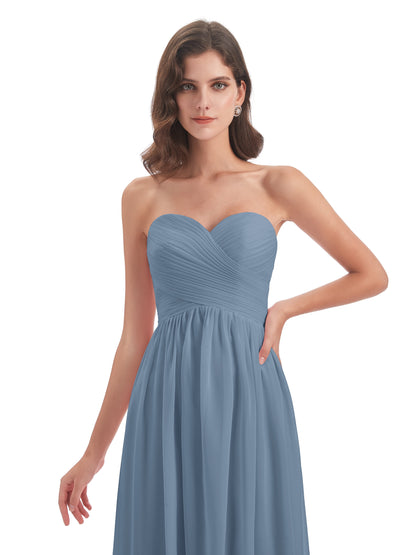 Sunny Floor Length Sweetheart Chiffon Bridesmaid Dresses