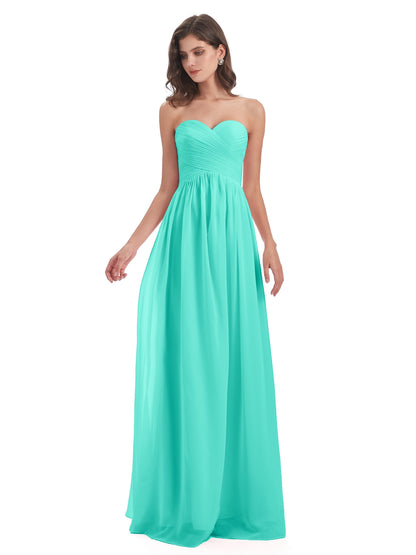 Sunny Floor Length Sweetheart Chiffon Bridesmaid Dresses