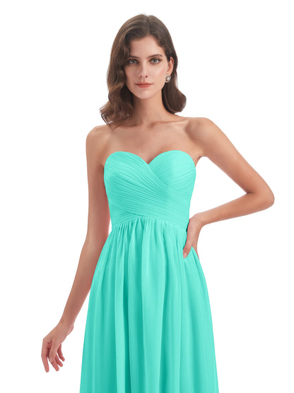 Sunny Floor Length Sweetheart Chiffon Bridesmaid Dresses