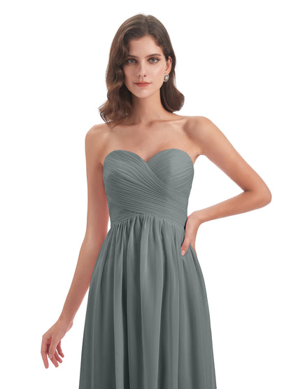 Sunny Floor Length Sweetheart Chiffon Bridesmaid Dresses
