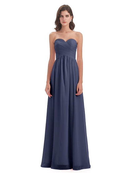 Sunny Floor Length Sweetheart Chiffon Bridesmaid Dresses