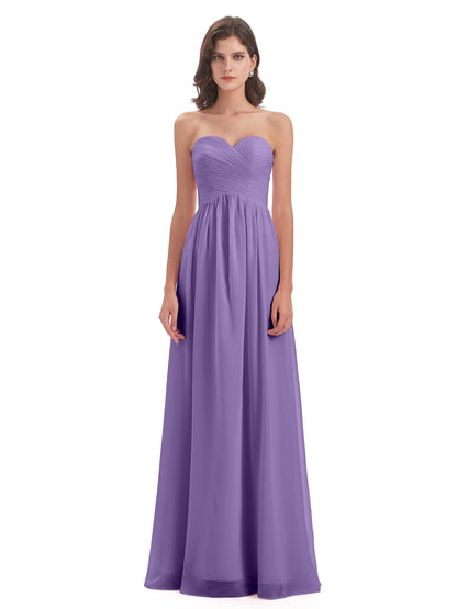 Sunny Floor Length Sweetheart Chiffon Bridesmaid Dresses