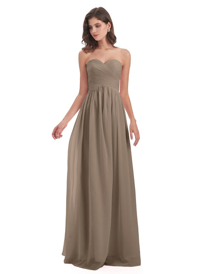 Sunny Floor Length Sweetheart Chiffon Bridesmaid Dresses