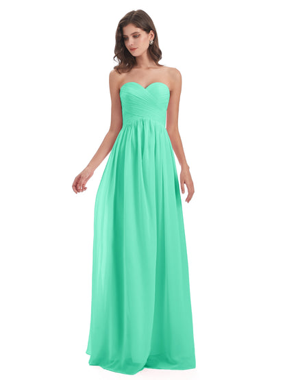 Sunny Floor Length Sweetheart Chiffon Bridesmaid Dresses