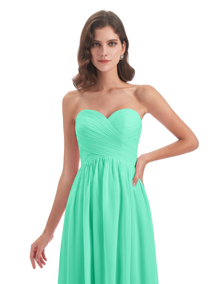 Sunny Floor Length Sweetheart Chiffon Bridesmaid Dresses